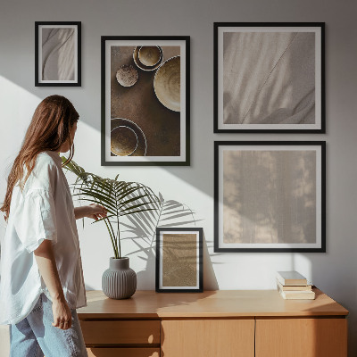 5 paveikslų rinkinys su rėmais Minimalistinės tekstūros struktūros