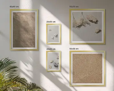 Sieninė paveikslų galerija akmenų paplūdimio natūrali struktūra