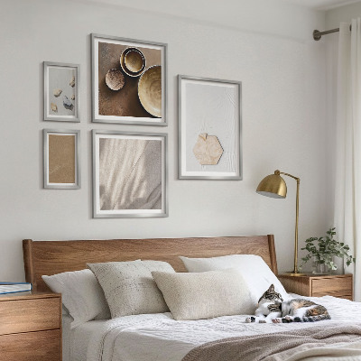 5 paveikslų rinkinys su rėmais Minimalistinės tekstūros šiltos