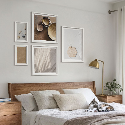 5 paveikslų rinkinys su rėmais Minimalistinės tekstūros šiltos