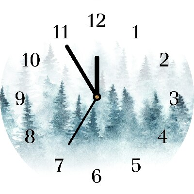 Zegar ścienny Las Choinki Święta Śnieg