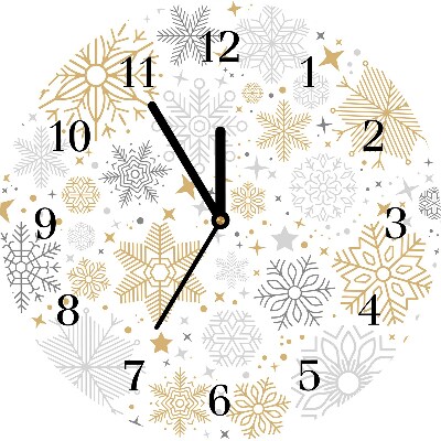 Zegar ścienny Płatki Śniegu Święta Zima