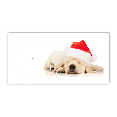 Horizontaliai stiklinis laikrodis Poziomy Kalėdų senelio šuniuko žiema 
