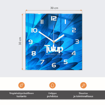 Kvadratinis stiklo laikrodis Orchidėja
