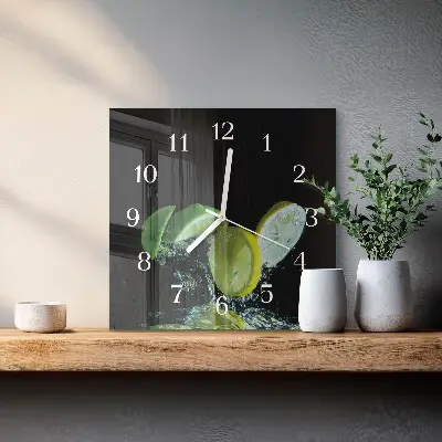 Kvadratinis laikrodis iš stiklo Citrina ir laimas