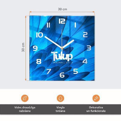 Kvadratinis laikrodis iš stiklo Abstrakcija