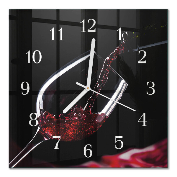 Kvadratinis stiklo laikrodis Vynas