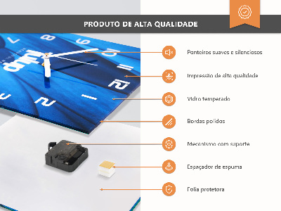 Kvadratinis stiklo laikrodis Klevo lapas