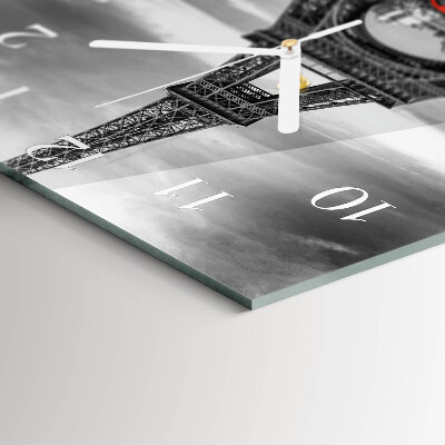 Kvadratinis stiklo laikrodis Eifelio bokšto automobilis