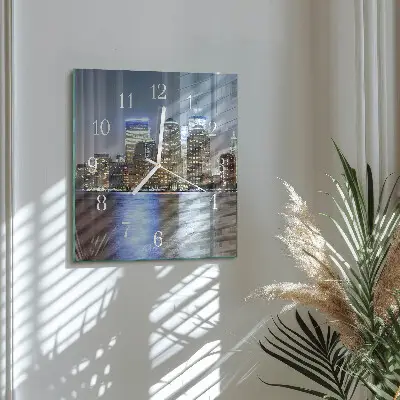Kvadratinis laikrodis iš stiklo Horizontas