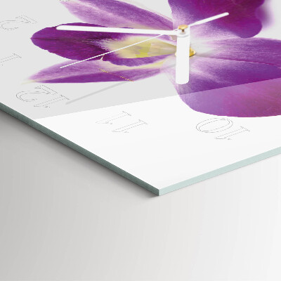 Kvadratinis stiklo laikrodis Orchidėjos žiedas