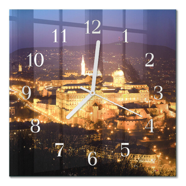 Kvadratinis laikrodis iš stiklo Budapeštas