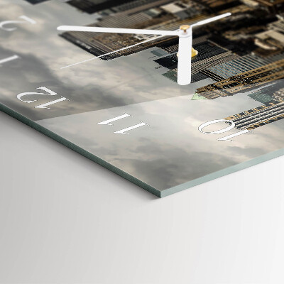 Kvadratinis laikrodis iš stiklo Horizontas