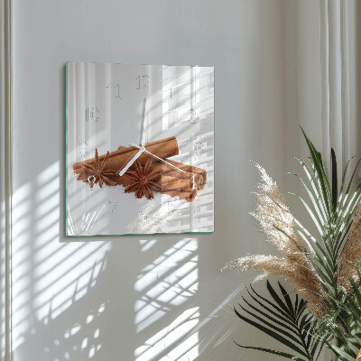 Kvadratinis stiklo laikrodis Vanilė