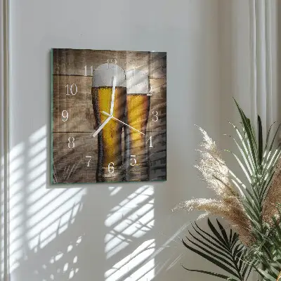 Kvadratinis laikrodis iš stiklo Alus
