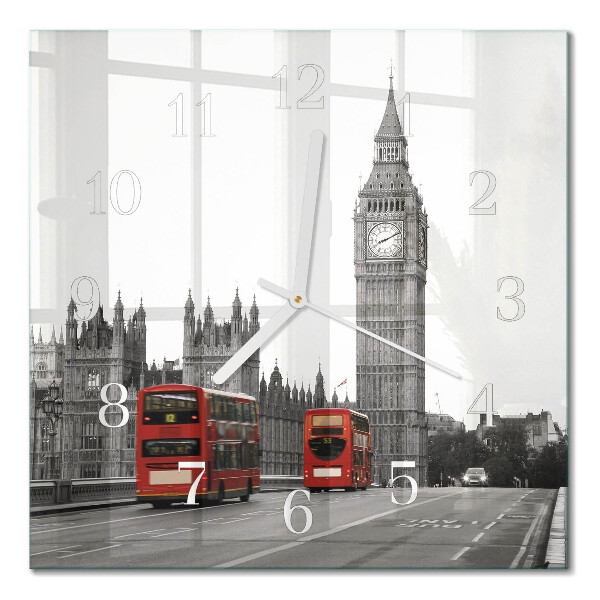 Kvadratinis stiklo laikrodis Londonas