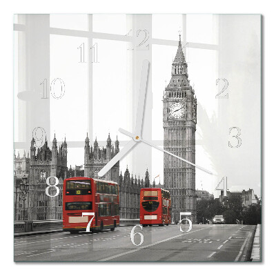 Kvadratinis stiklo laikrodis Londonas
