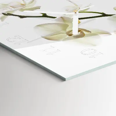 Kvadratinis stiklo laikrodis Orchidėja