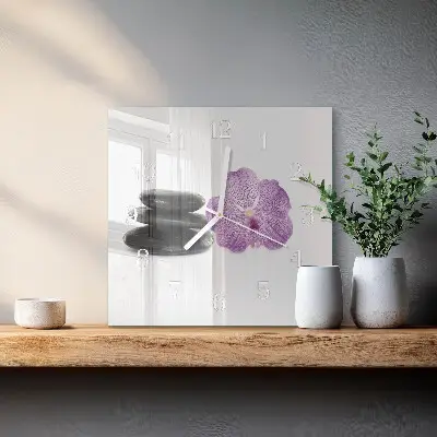 Kvadratinis stiklo laikrodis Akmenys