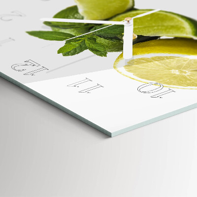 Kvadratinis stiklo laikrodis Žalioji mėta