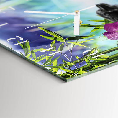 Kvadratinis stiklo laikrodis Orchidėjų SPA