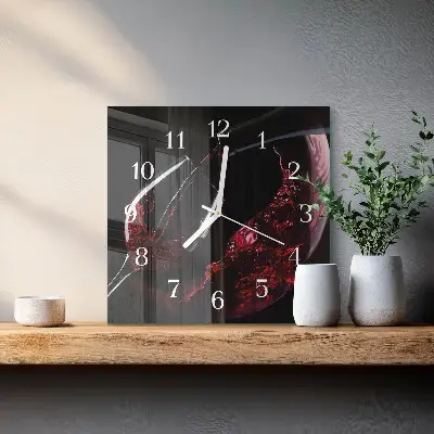 Kvadratinis stiklo laikrodis Vynas