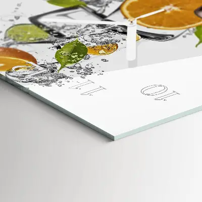 Kvadratinis stiklo laikrodis Citrusiniai vaisiai
