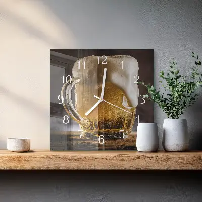 Kvadratinis laikrodis iš stiklo Alus