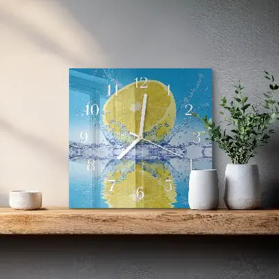Kvadratinis laikrodis iš stiklo Citrusiniai vaisiai
