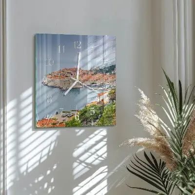 Kvadratinis laikrodis iš stiklo Gamtos takas