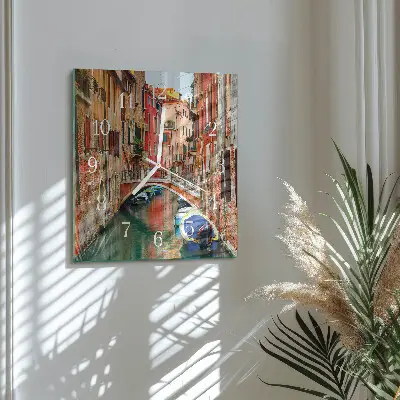Kvadratinis stiklo laikrodis Venecija