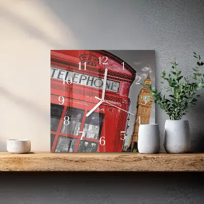 Kvadratinis stiklo laikrodis Londonas