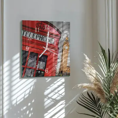 Kvadratinis stiklo laikrodis Londonas