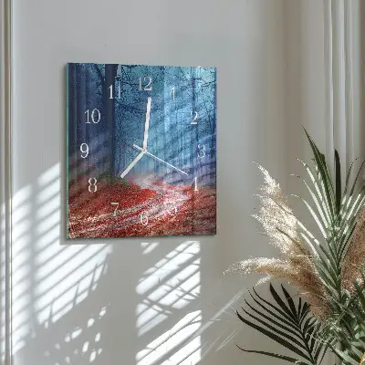 Kvadratinis laikrodis iš stiklo Miško takas