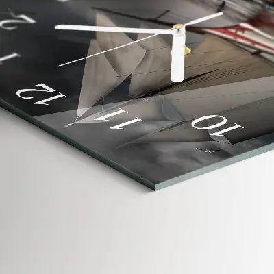 Kvadratinis stiklo laikrodis Burlaivis
