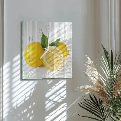 Kvadratinis stiklo laikrodis Citrinos