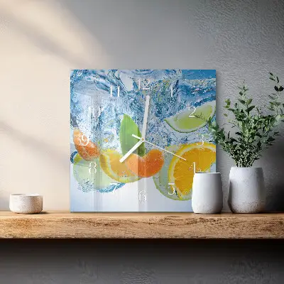 Kvadratinis stiklo laikrodis Citrusinis augalas