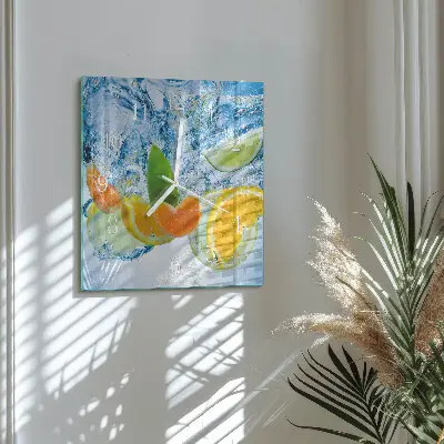 Kvadratinis stiklo laikrodis Citrusinis augalas