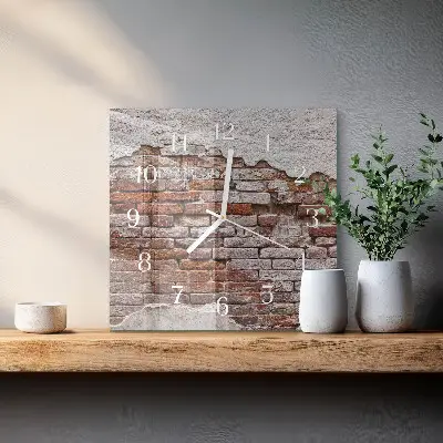 Kvadratinis laikrodis iš stiklo Plyta