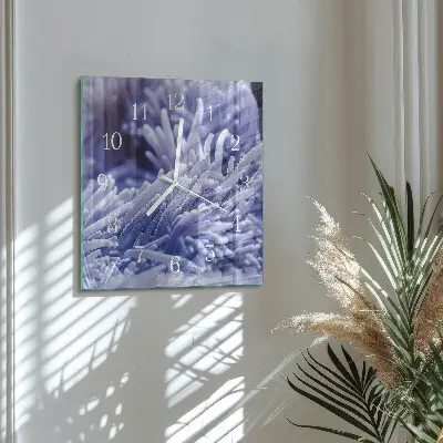 Kvadratinis laikrodis iš stiklo Anemonas