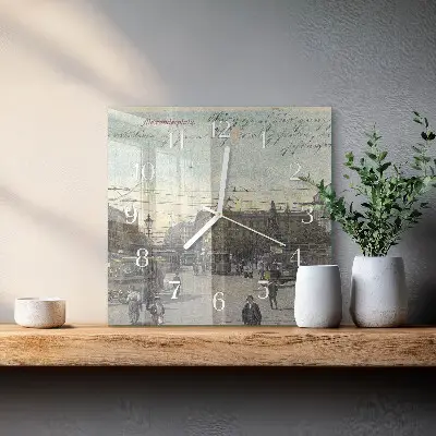 Kvadratinis laikrodis iš stiklo Atvirukas