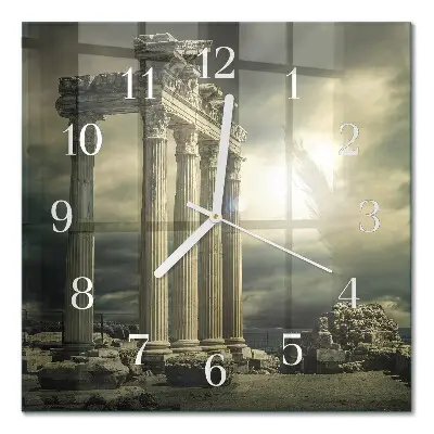 Kvadratinis stiklo laikrodis Akropolis