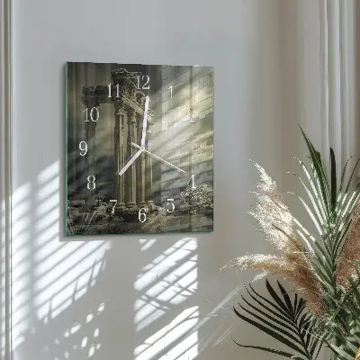 Kvadratinis stiklo laikrodis Akropolis