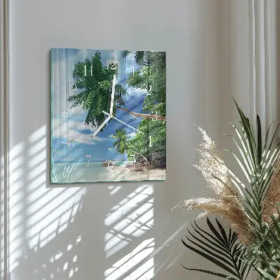 Kvadratinis stiklo laikrodis Palmės