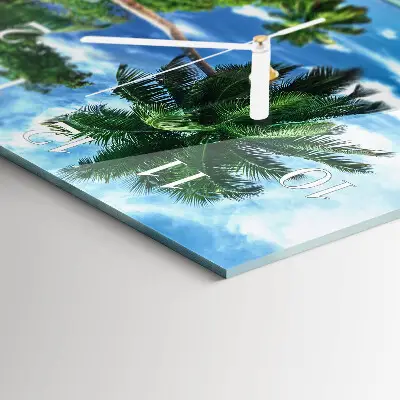 Kvadratinis stiklo laikrodis Palmės