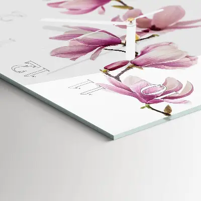 Kvadratinis stiklo laikrodis Magnolija