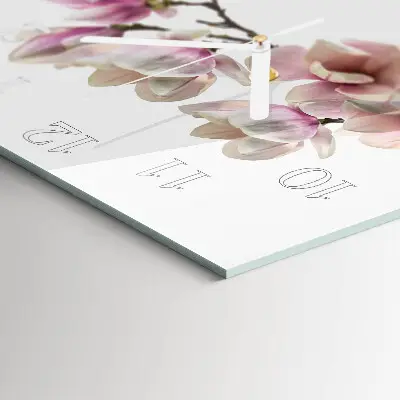 Kvadratinis stiklo laikrodis Magnolija