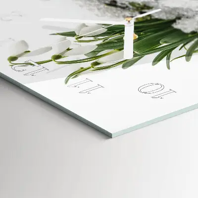 Kvadratinis laikrodis iš stiklo Snieguolė