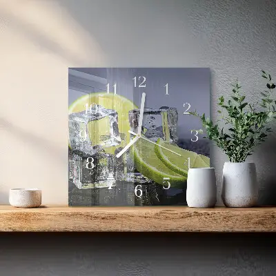 Kvadratinis stiklo laikrodis Citrusiniai vaisiai