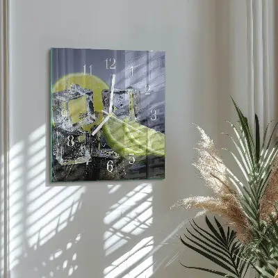 Kvadratinis stiklo laikrodis Citrusiniai vaisiai